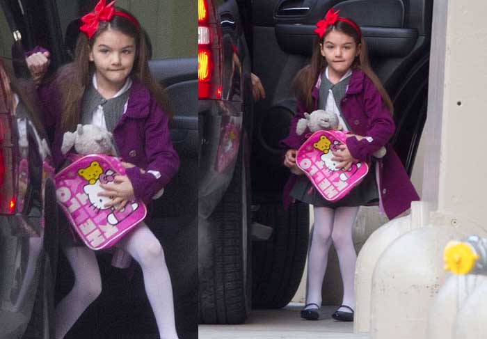 Toda de rosa, Suri Cruise volta às aulas O Fuxico