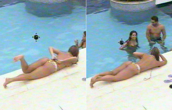 BBB 13: Fani faz topless à beira da piscina