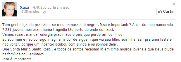 Xuxa reclama o fato de questionarem a cor de seu novo namorado