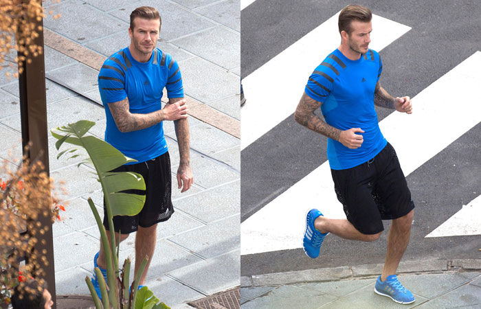 David Beckham corre pelas ruas de Marbella, na Espanha