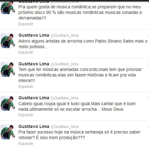 Gusttavo Lima sobre sertanejo: “Para fazer sucesso só precisa rebolar?”