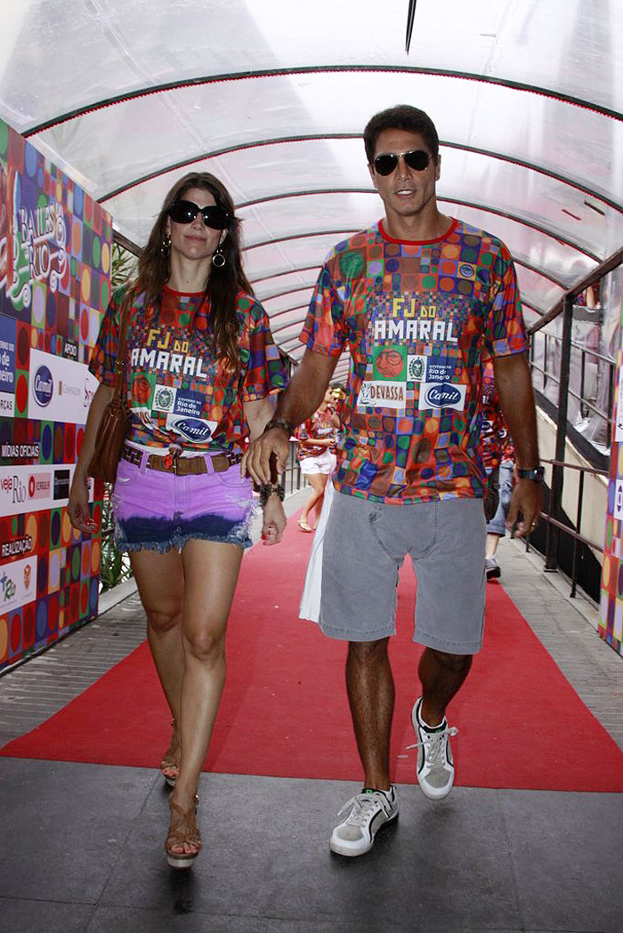 Márcio Garcia e sua esposa, Andréa Santa Rosa na Feijoada do Amaral