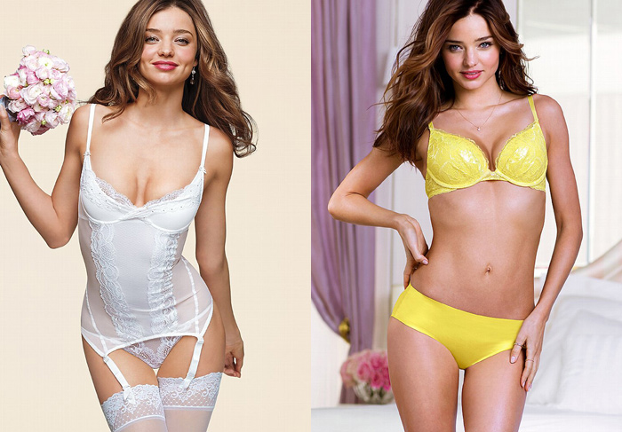 Miranda Kerr mostra toda sua sensualidade com lingeries para noivas