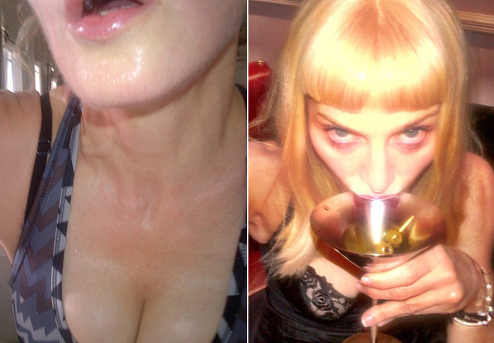  Toda suada, Madonna sensualiza e mostra decote em foto