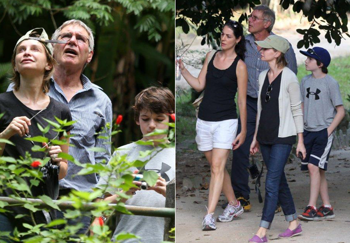 Harrison Ford e a família fazem passeio turístico no Rio de Janeiro