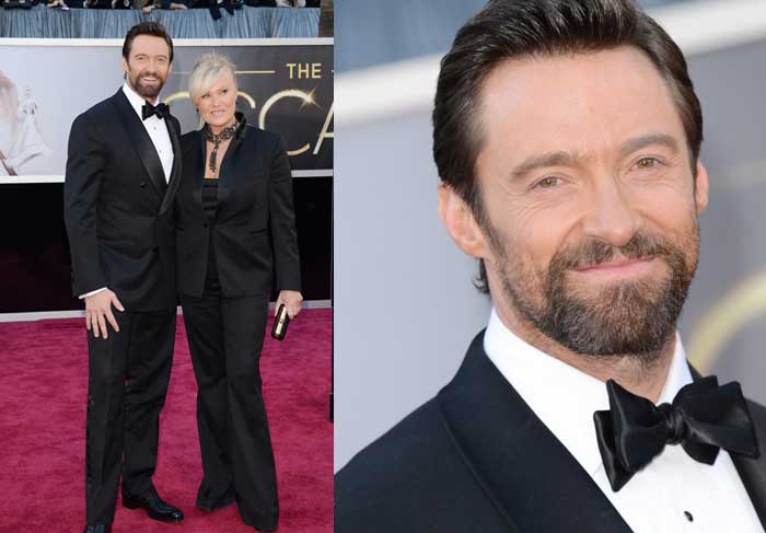 OSCAR 2013 - Hugh Jackman cruza o tapete vermelho com a mulher Deborra-Lee Furness