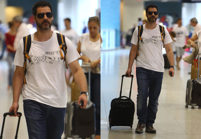 Bruno Garcia circula por aeroporto no Rio de Janeiro