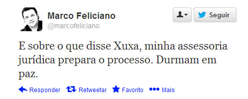 Pastor Marco Feliciano diz que vai processar Xuxa 