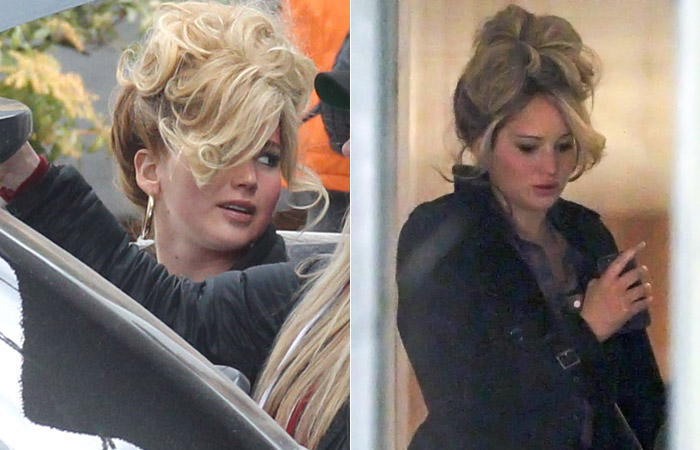 Jennifer Lawrence usa cabelo retrô em filmagem de seu novo longa