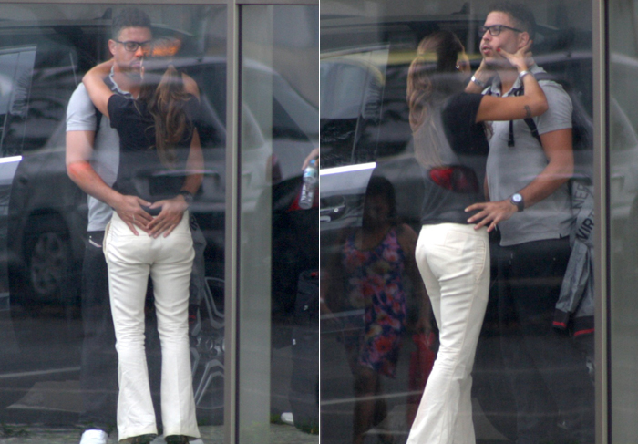 Em clima de romance, Ronaldo e Paula Morais trocam muitos beijos