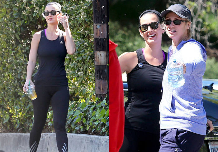 Katy Perry se encontra com atriz de Glee em passeio de bike