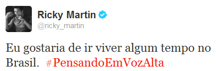 Ricky Martin diz que quer morar um tempo no Brasil