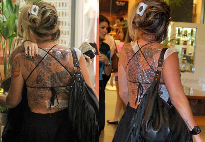 Veja fotos de Cristina Mortágua, que cobriu as costas com uma tatuagem de fenix O Fuxico