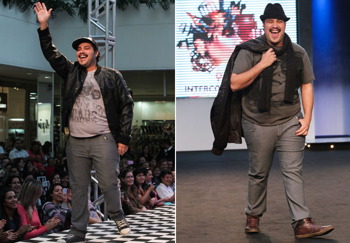 Tiago Abravanel participa de desfile e é simpático com fãs