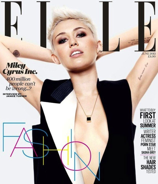 Miley Cyrus Exibe Parte Dos Seios Na Capa Da Elle Brit Nica Ofuxico