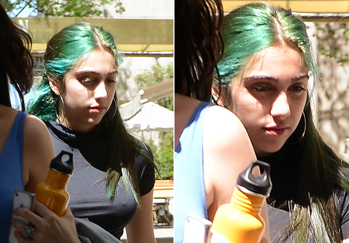 Lourdes Leon vai ao Centro de Cabala com o cabelo verde