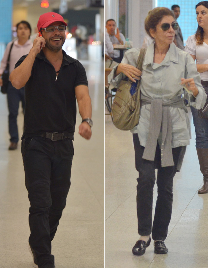 Zezé Di Camargo e outras celebridades embarcam em aeroporto carioca