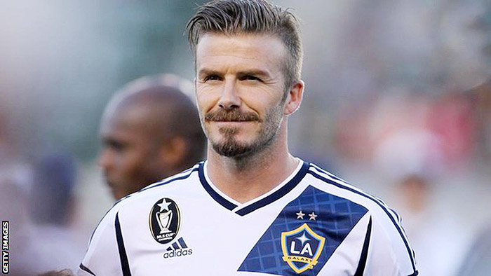 David Beckham com o uniforme do LA Galaxy