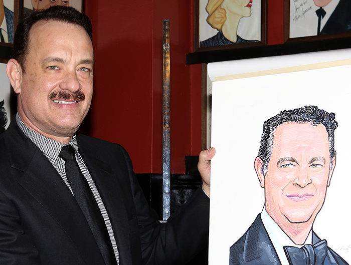 Tom Hanks ganha caricatura em restaurante na Broadway