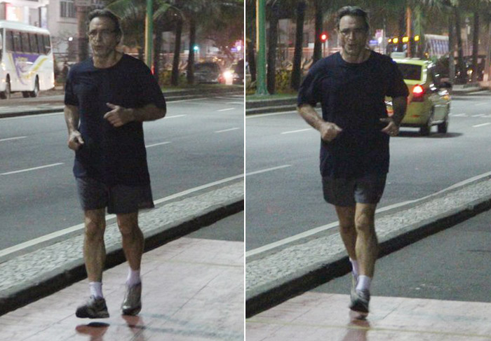 Herson Capri troca a noite pelo dia para correr em orla carioca