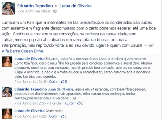 Luma de Oliveira defende o filho