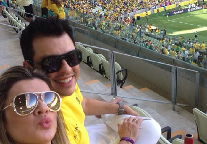 Mirella e Ceará assistiram de perto aos gols de Neymar e Jô