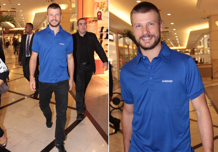 Rodrigo Hilbert encanta fãs em lançamento de loja em shopping paulista