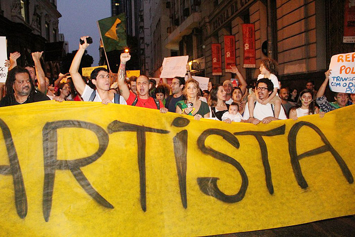 Artistas na manifestação