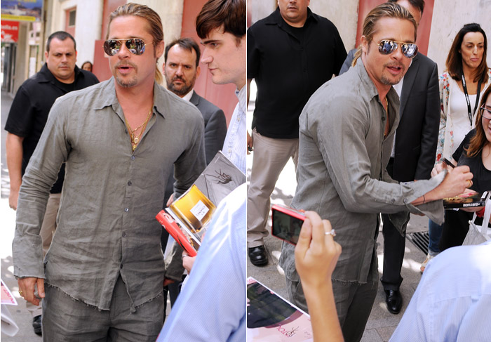 Brad Pitt surpreende plateia de  Guerra Mundial Z em Madri