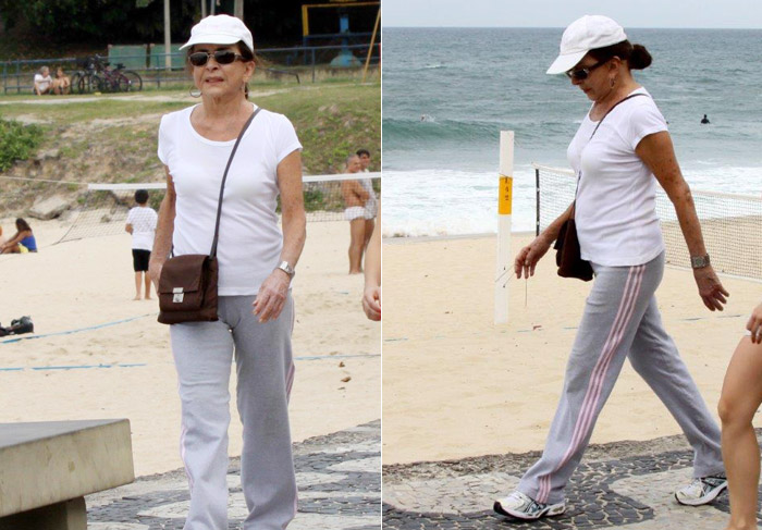 Betty Faria faz sua caminhada pelo Leblon