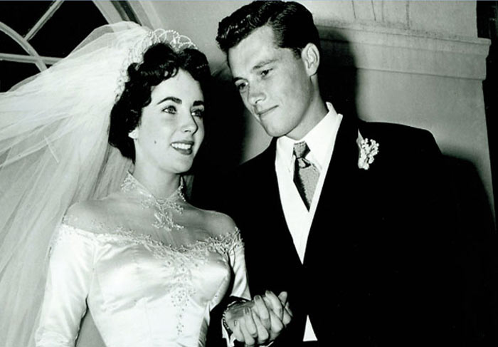 O casal durante o casamento em 1950