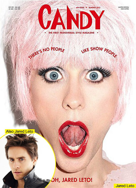 Jared Leto vira mulher na capa da revista Candy