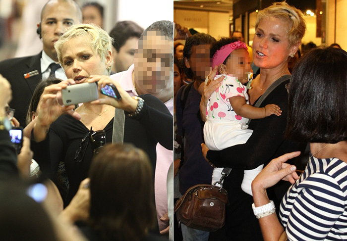 Xuxa tumultua shopping durante compras