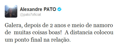 Namoro de Alexandre Pato com Bárbara Berlusconi chega ao fim