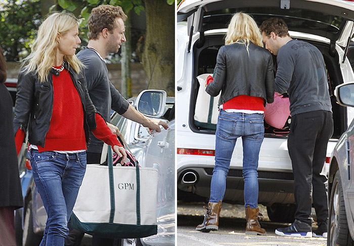  Raridade: Gwyneth Paltrow é vista fazendo compras com o marido