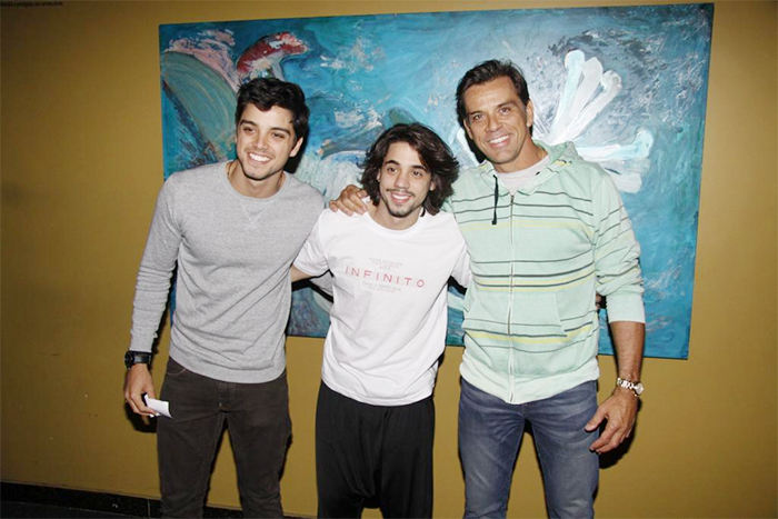 Rodrigo Simas com o pai Beto Simas e um amigo