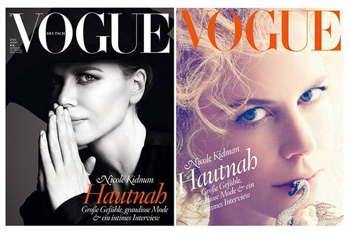  Nicole Kidman estampa duas capas classudas para Vogue alemã