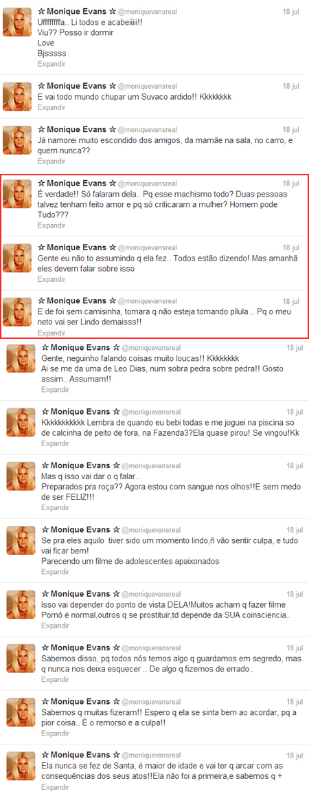 Monique Evans comenta suposta transa da filha com Mateus em A Fazenda