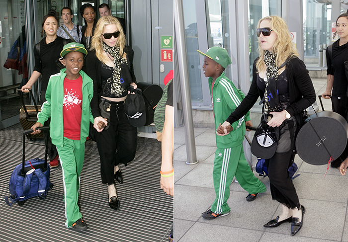 Filho de Madonna usa boné com a bandeira do Brasil, em Londres