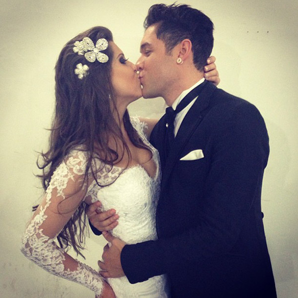 Ex-BBBs Andressa e Nasser se casam em ensaio