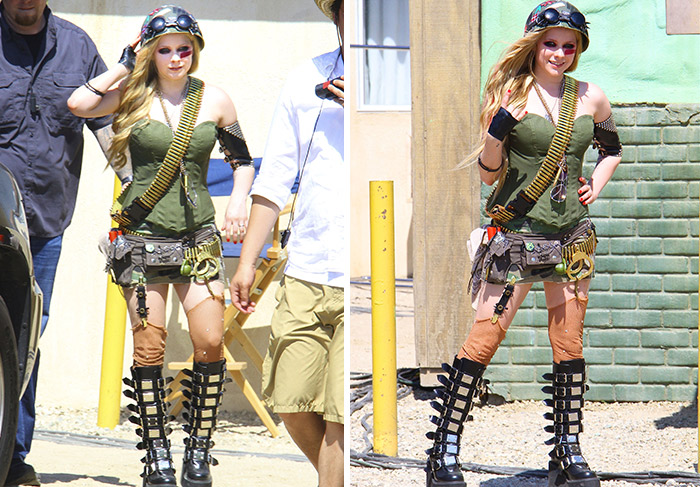 Avril Lavigne posa como soldado sexy para seu novo vídeo clipe