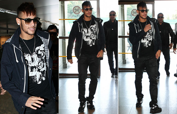 Neymar para o aeroporto ao embarcar para a Espanha