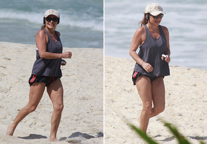 Luiza Tomé aproveita tempo livre para correr na praia