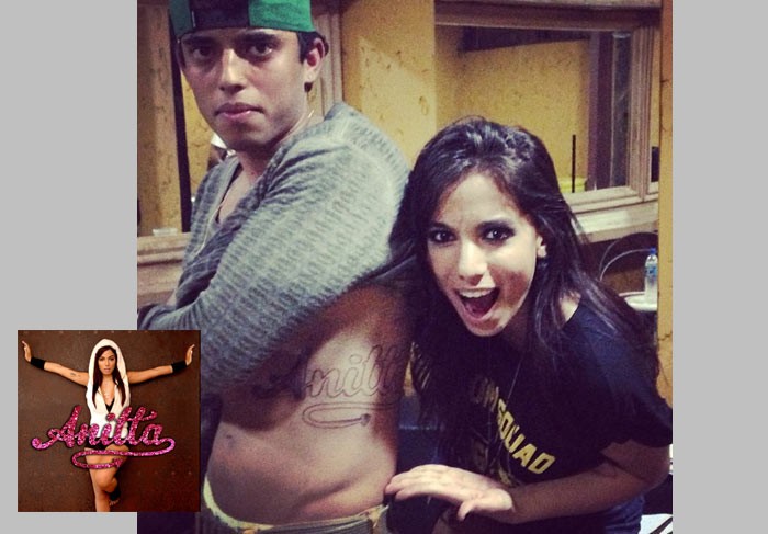 Anitta mostra tatuagem de fã