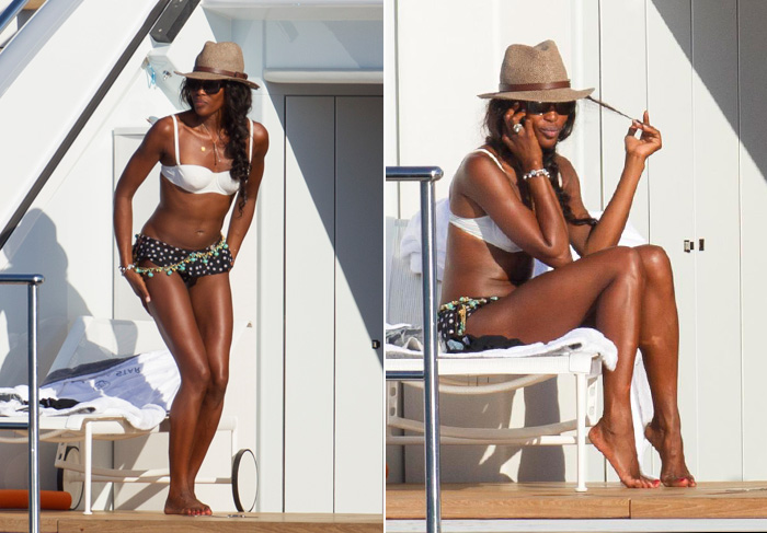 Naomi Campbell curte férias a bordo do luxuoso iate de Roberto Cavalli em Ibiza