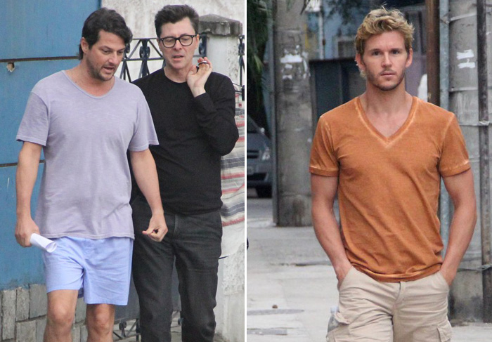 Marcelo Serrado e Ryan Kwanten filmam juntos no Rio