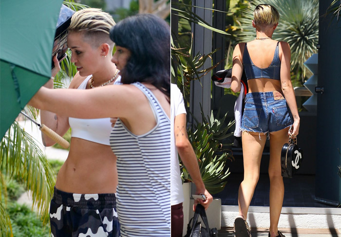 Apesar da polêmica do VMA, Miley Cyrus continua usando pouca roupa