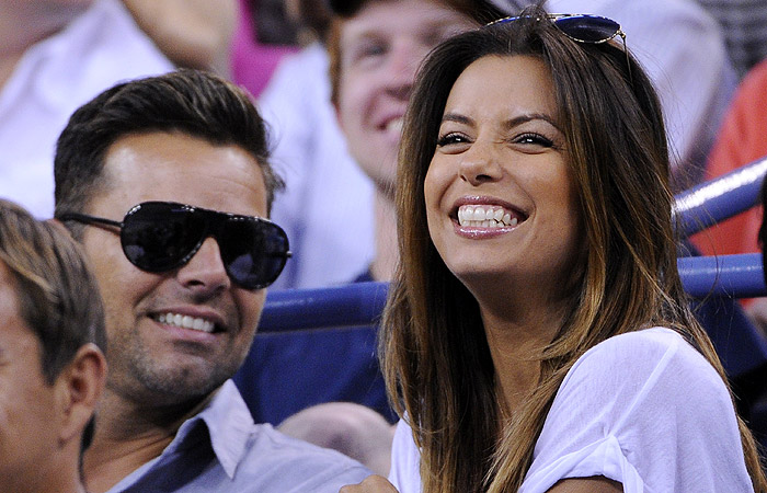 Eva Longoria e Ricky Martin assistem à final do US Open juntos