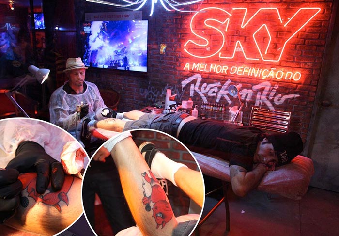 Rock in Rio 2013: Dinho Ouro Preto tatua diabinho cantor na perna