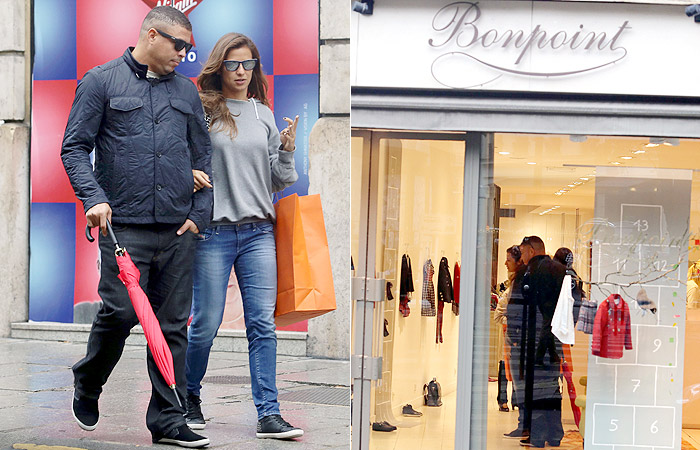 Ronaldo e Paula Morais fazem compras em requintada avenida de Paris